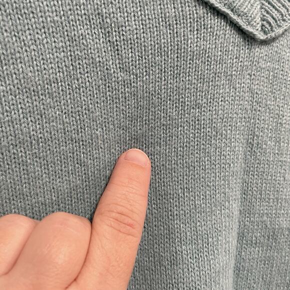 Y2K Old Navy Womens Preppy Fitted Sweater Size Small Blue Angora Wool Blend - Picture 4 of 6